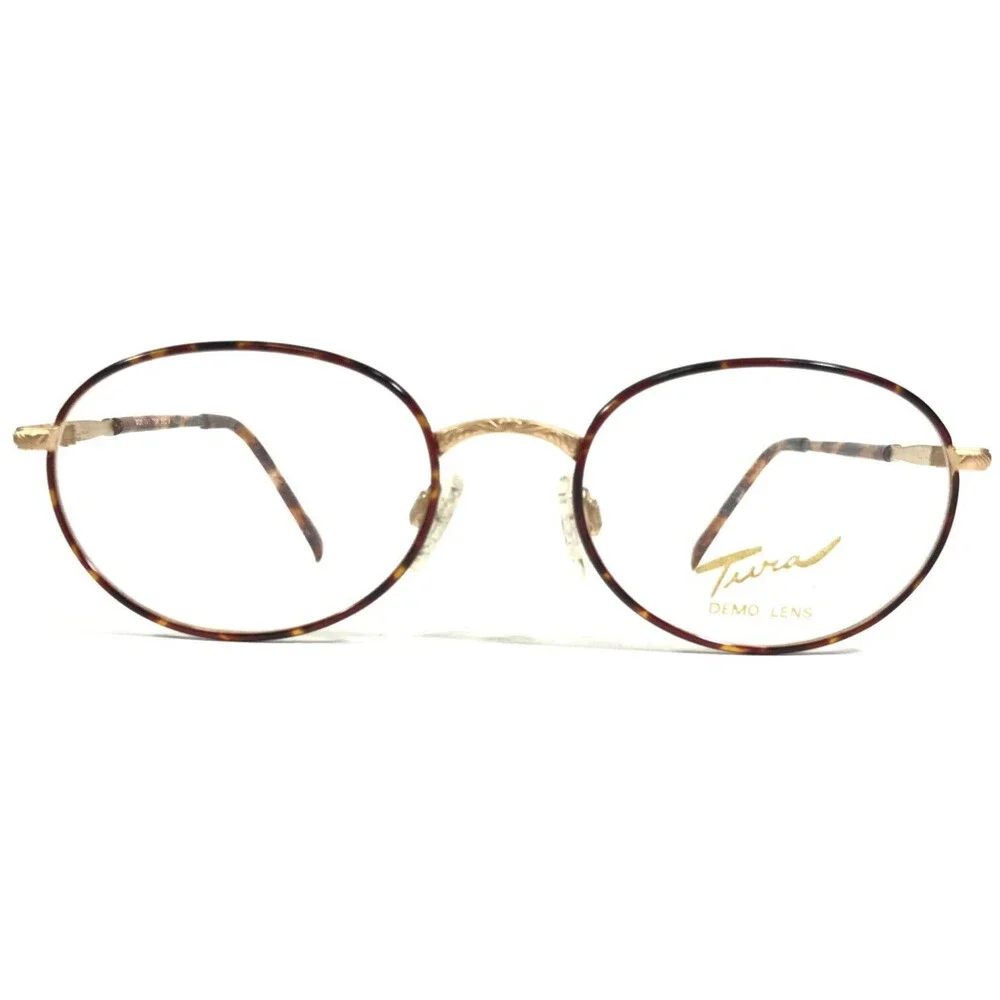 Vintage Tura Eyeglasses Frames MOD.769 TOR Tortoise Matte Gold Round 50-18-140
